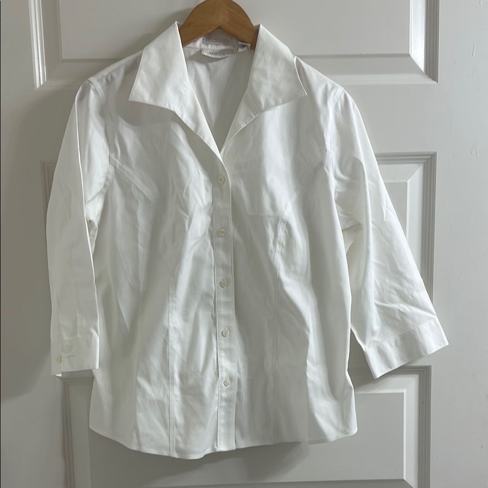 Chico’s Classic White Button-Up Shirt